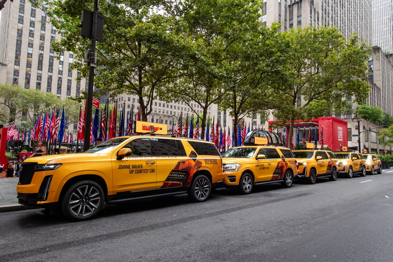 Johnnie Walker campaign on a Firefly 360 wrap + digital top vehicle in New York