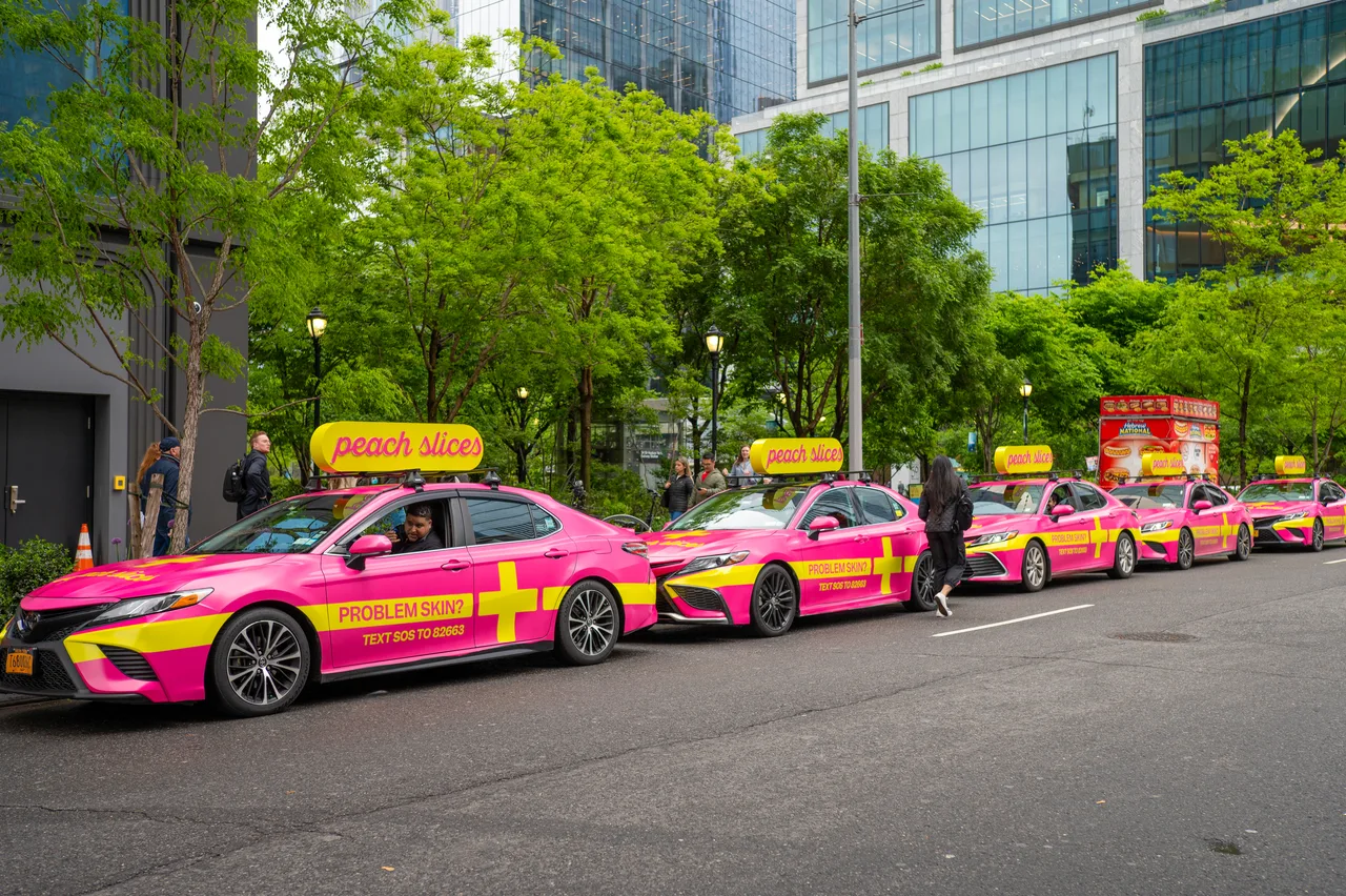 Peach & Lily campaign on a Firefly 360 wrap + static top vehicle in New York, 2024